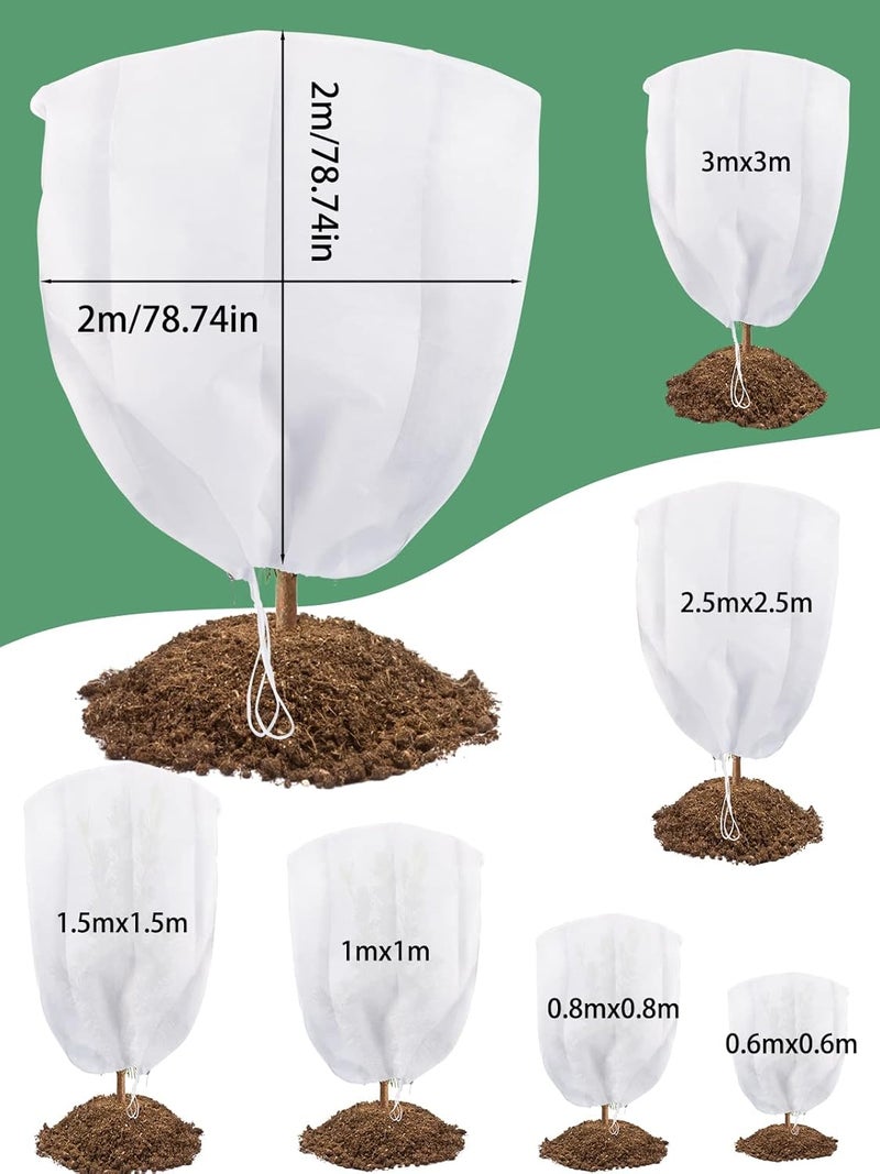 Abimars Thicker Plant Covers Freeze Protection Jacket 2.36 oz/yd², 6.6'x6.6' Reusable Winter Plant Covers with Drawstring & Zipper, 2 Pack Light, Porous Fabric for Plant Breathing - Image 2